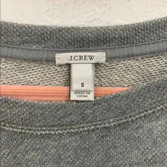 J.Crew Gray Floral Anchor Terry Sweater Top Size Small - Picture 3 of 6